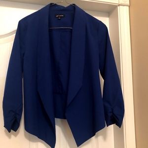 Open blazer in bright blue, size S